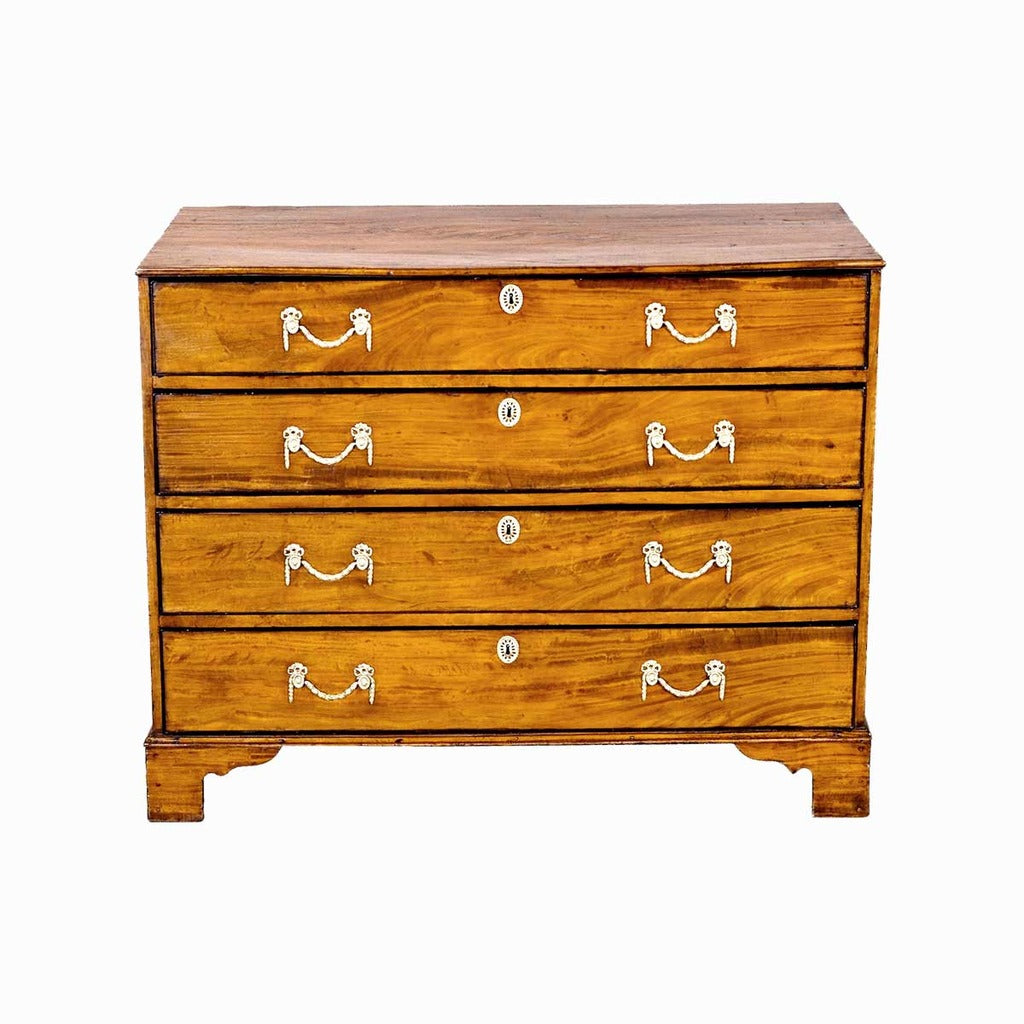 An antique Anglo-Indian chest of drawers in satinwood. view 1