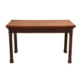 An antique English mahogany serving table with blind fret Greek frieze. View 3.
