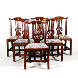 Set of six 18th century Chippendale period side chairs with carved backsplat. view 1