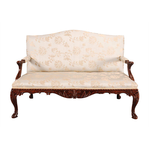 Finely Carved George III Period Mahogany Settee