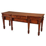 An English mahogany sideboard with strong architectural elements. view 1