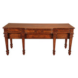 An English mahogany sideboard with strong architectural elements. view 2