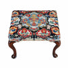 A Queen Anne period walnut stool on dramatically shaped cabriole legs ending in pad feet. view 2