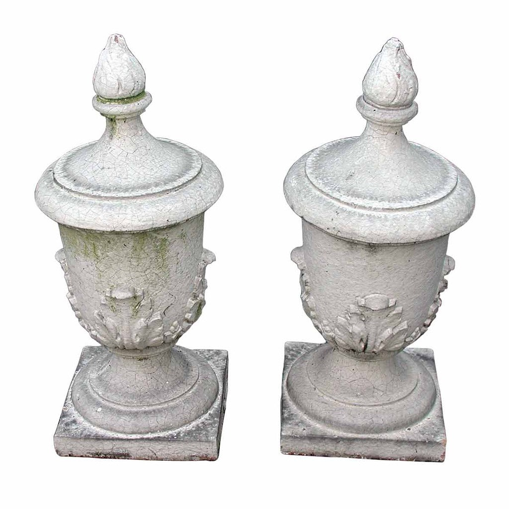 A pair of terra cotta finials. view 1