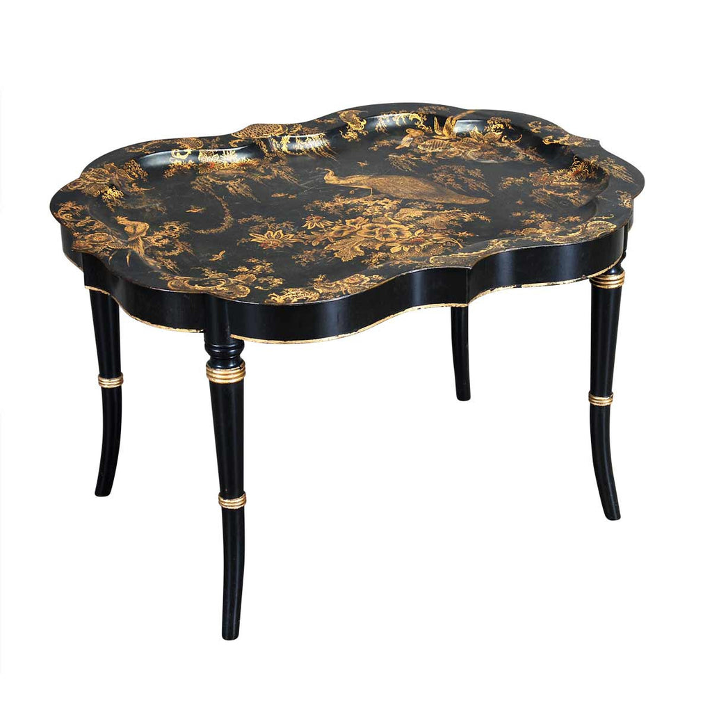 Shaped Tole Tray on Stand
