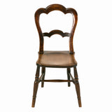 A set of six English country side chairs with shaped crest rail and cross splat. view 2
