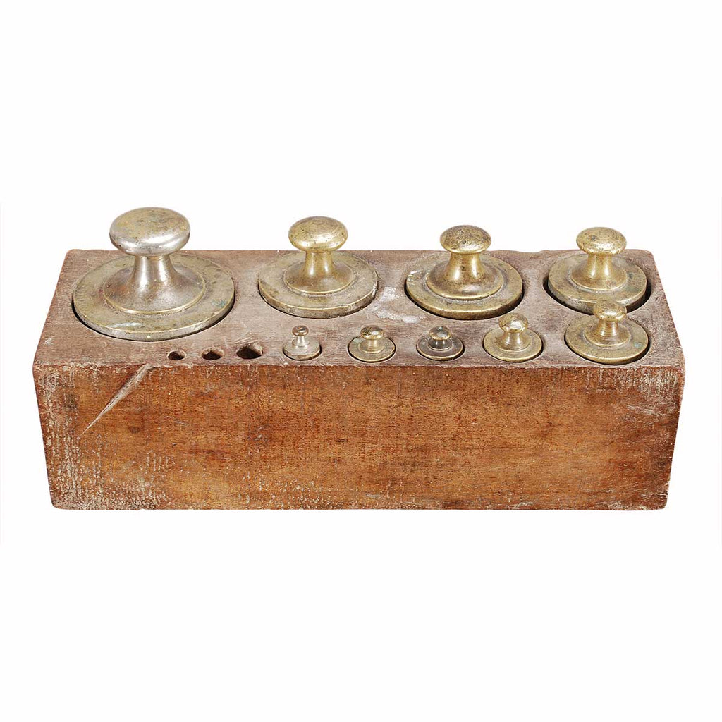 Partial Set of Brass Weights – Jayne Thompson Antiques Inc.