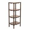 A 19th century English mahogany four tier whatnot with shaped friezes. view 1